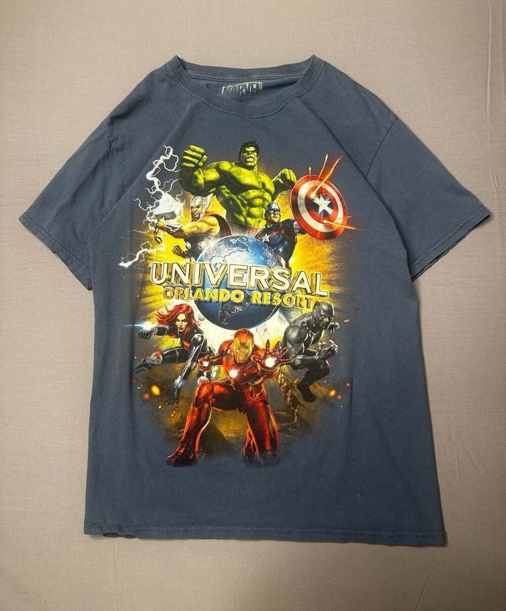 Marvel Universal Orlando Resort Avengers Super Heroes Graphic T-Shirt Blue